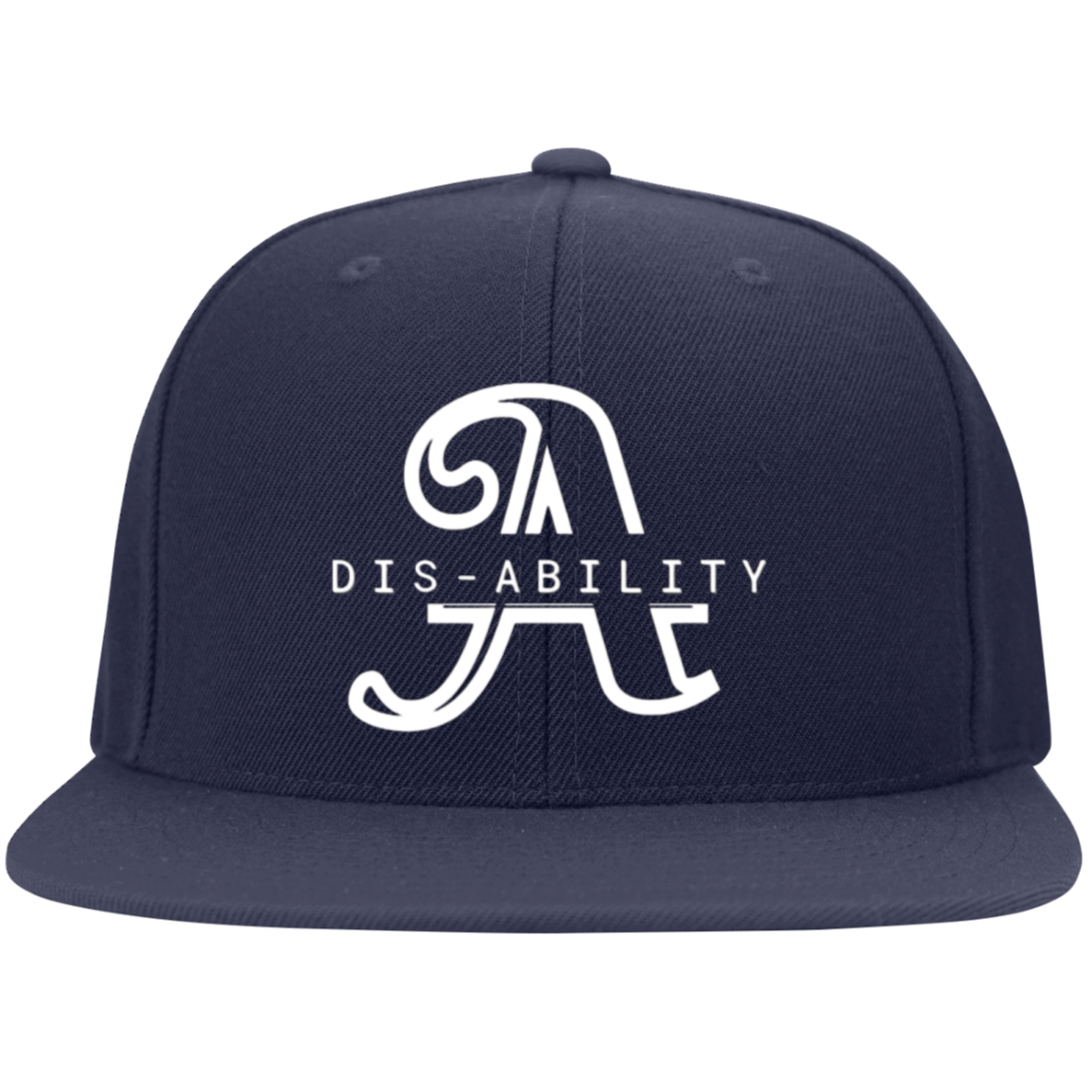 dis-ABILITY! 6297F Embroidered Flat Bill Twill Flexfit Cap